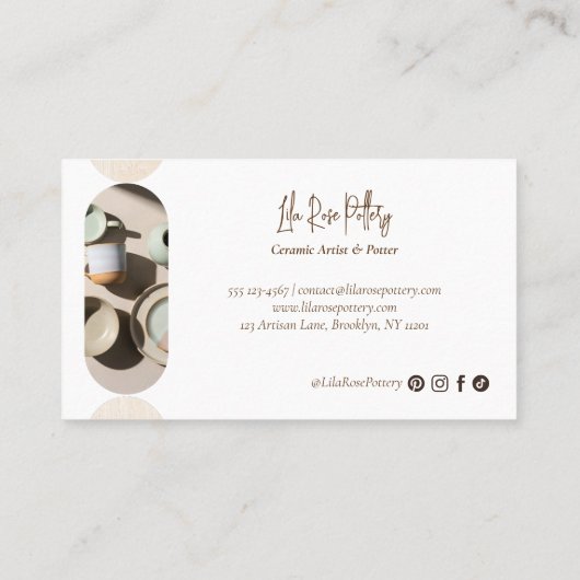 Minimal Modern Abstract Photo Handmade Pottery 名刺 (裏面)