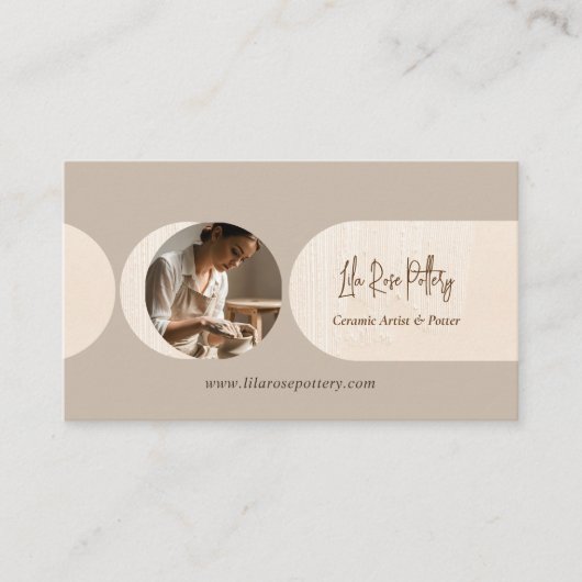 Minimal Modern Abstract Photo Handmade Pottery 名刺 (正面)