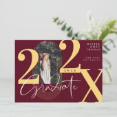 Minimal Modern Arch Photo Graduation Announcement 招待状 (スタンド正面)