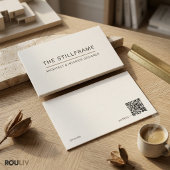 Minimal Modern Architect | QR Code Warm White 名刺