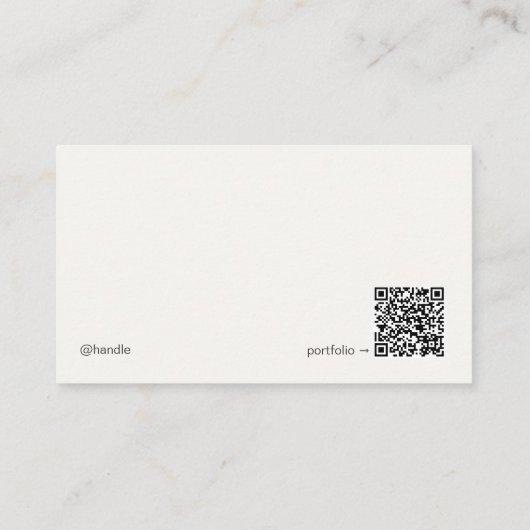 Minimal Modern Architect | QR Code Warm White 名刺 (裏面)
