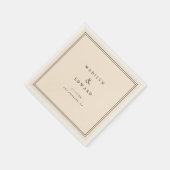 Minimal Modern Beige Bride Groom Names Wedding スタンダードカクテルナプキン (角)