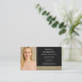 Minimal Modern Black Gold Photo 名刺 (スタンド正面)