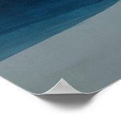 Minimal Modern Blue River Basin Abstract Wall Art ポスター (角)