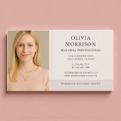 Minimal Modern Blush Pink Photo 名刺