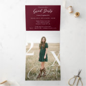 Minimal Modern Bold Graduation Year Arch Photo 三つ折り招待状 (内部)