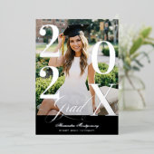 Minimal Modern Bold Graduation Year Photo Party 箔招待状 (立ち正面)