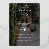 Minimal Modern Bold Graduation Year Photo Party 箔招待状 (裏面)