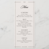 Minimal modern border elegant wedding menu メニュー (正面)