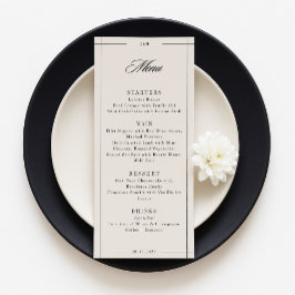 Minimal modern border elegant wedding menu メニュー