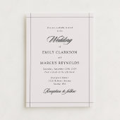 Minimal modern border ivory wedding invitation 招待状