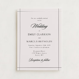 Minimal modern border ivory wedding invitation 招待状