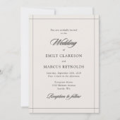Minimal modern border ivory wedding invitation 招待状 (正面)