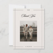 Minimal modern border photo wedding thank you card 招待状 (正面)
