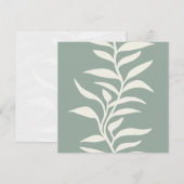 Minimal Modern Botanical Silhouette in Flow Sage ノートカード (正面/裏面)