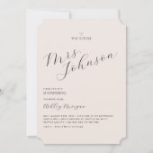 Minimal Modern Bridal Shower | The Future Mrs. 招待状 (正面)