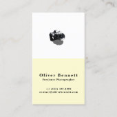 Minimal Modern Camera Photographer - Pastel Yellow 名刺 (正面)