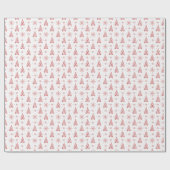 Minimal Modern Cat Paw Print Christmas Red & White ラッピングペーパー (フラット)