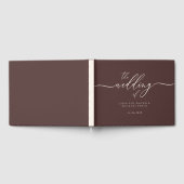 Minimal Modern Chocolate Brown Wedding Guest ゲストブック (全面)