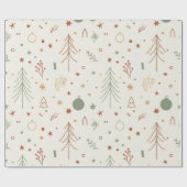 Minimal Modern Christmas Seamless Pattern – Chic H ラッピングペーパー (フラット)