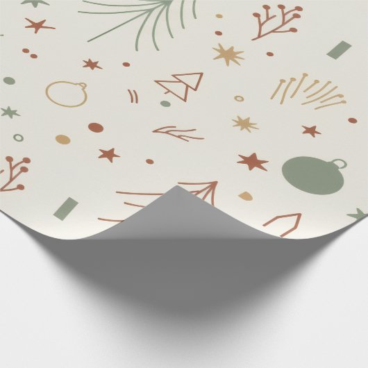 Minimal Modern Christmas Seamless Pattern – Chic H ラッピングペーパー (角)