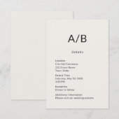 Minimal Modern City Hall Wedding Details Card エンクロージャーカード (正面/裏面)