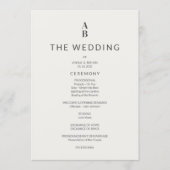 Minimal Modern Civil Wedding Program プログラム (正面)