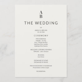 Minimal Modern Civil Wedding Program プログラム