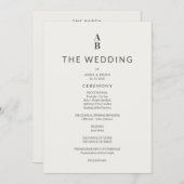Minimal Modern Civil Wedding Program プログラム (正面/裏面)