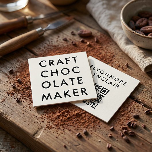 Minimal Modern Craft Chocolate Maker Qr Code スクエア名刺