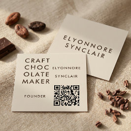 Minimal Modern Craft Chocolate Maker Qr Code スクエア名刺