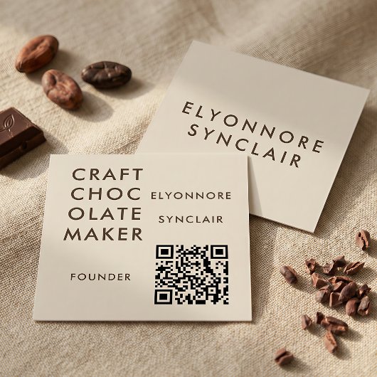 Minimal Modern Craft Chocolate Maker Qr Code スクエア名刺