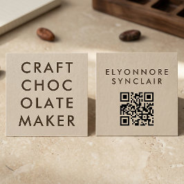Minimal Modern Craft Chocolate Maker Qr Code スクエア名刺