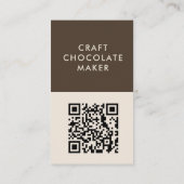 Minimal Modern Craft Chocolate Maker Qr Code 名刺 (裏面)
