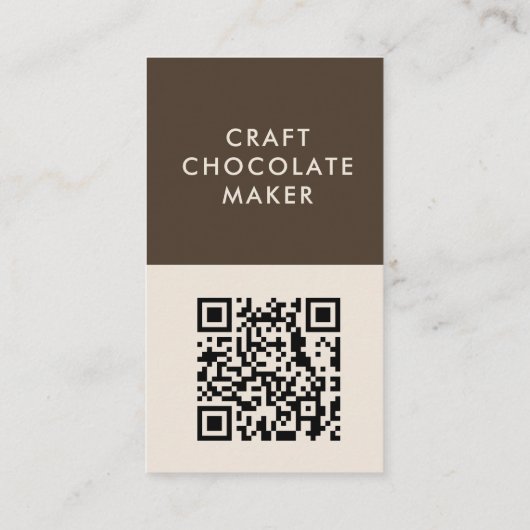 Minimal Modern Craft Chocolate Maker Qr Code 名刺 (裏面)
