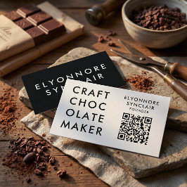 Minimal Modern Craft Chocolate Maker Qr Code 名刺