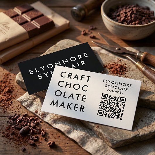 Minimal Modern Craft Chocolate Maker Qr Code 名刺