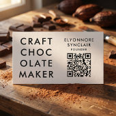 Minimal Modern Craft Chocolate Maker Qr Code 名刺