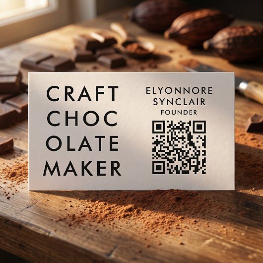 Minimal Modern Craft Chocolate Maker Qr Code 名刺