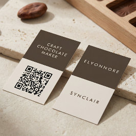 Minimal Modern Craft Chocolate Maker Qr Code 名刺