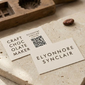 Minimal Modern Craft Chocolate Maker Qr Code 名刺