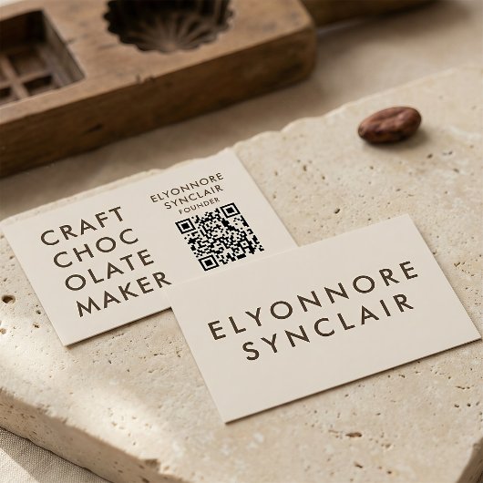 Minimal Modern Craft Chocolate Maker Qr Code 名刺
