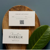 Minimal Modern cream scrip matching Appointment 名刺