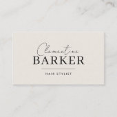 Minimal Modern cream scrip matching Appointment 名刺 (正面)