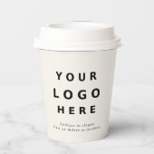 Minimal Modern Custom Logo Business – Ivory Beige 紙コップ (裏面)