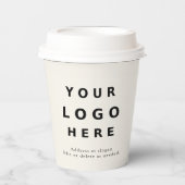 Minimal Modern Custom Logo Business – Ivory Beige 紙コップ (正面)