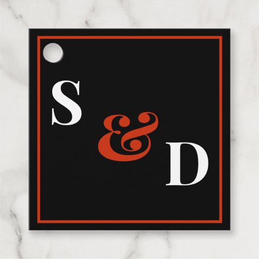 Minimal Modern Editable Wedding フェイバータグ (正面)