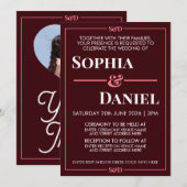 Minimal Modern Editable Wedding 招待状 (正面/裏面)