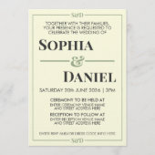 Minimal Modern Editable Wedding 招待状 (正面)