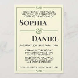 Minimal Modern Editable Wedding 招待状